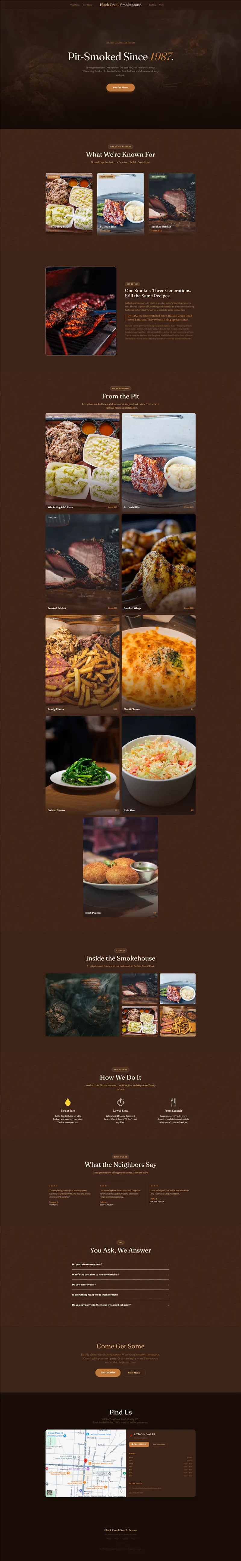 Web development for Black Creek Smokehouse
