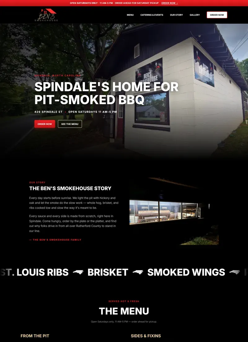 BBQ restaurant website concept by Studio O&rsquo;Brien