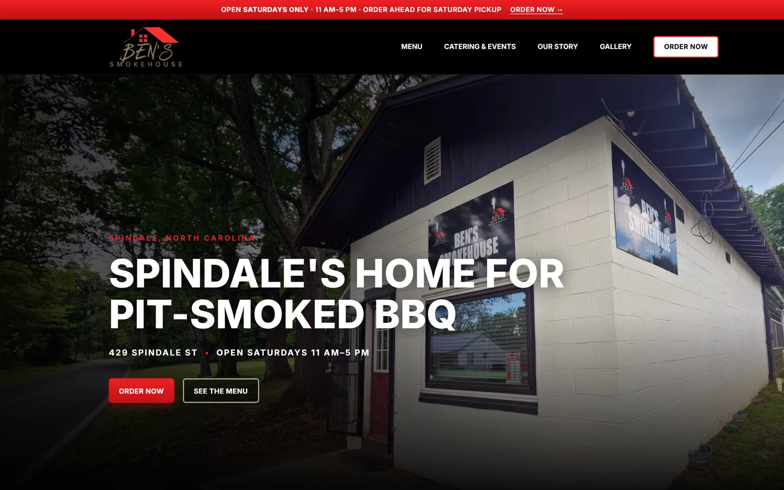 Ben's Smokehouse website design by Studio O'Brien