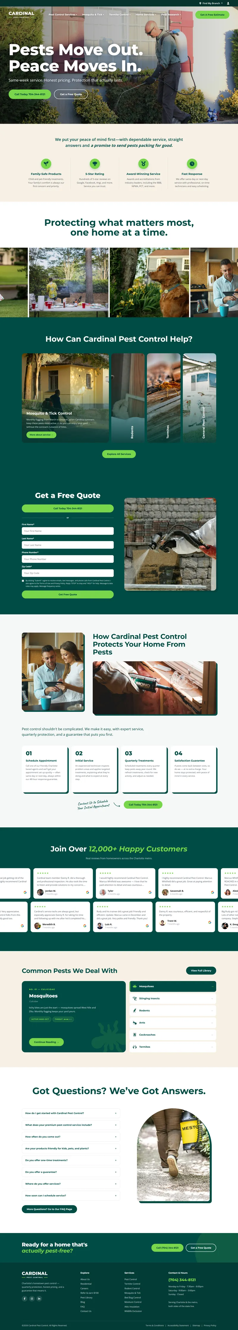 Web development for Cardinal Pest Control