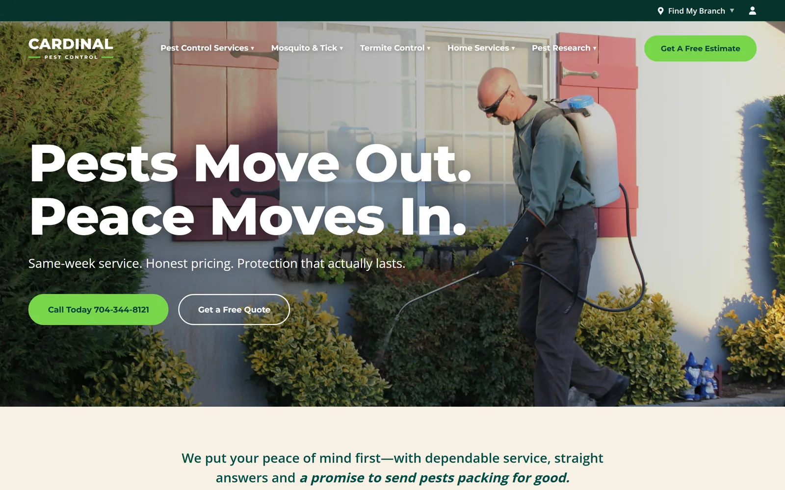 Web development for Cardinal Pest Control