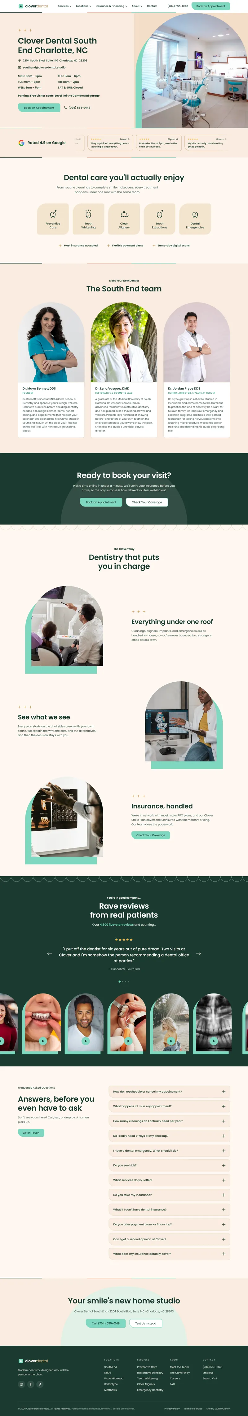 Web development for Clover Dental