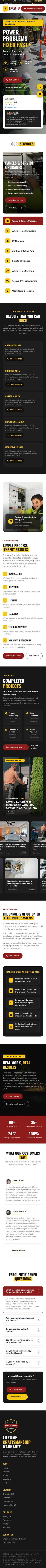 The same site on a phone, top to bottom.