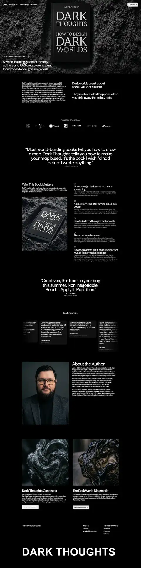 Dark Thoughts — brand website design by O'Brien Studio