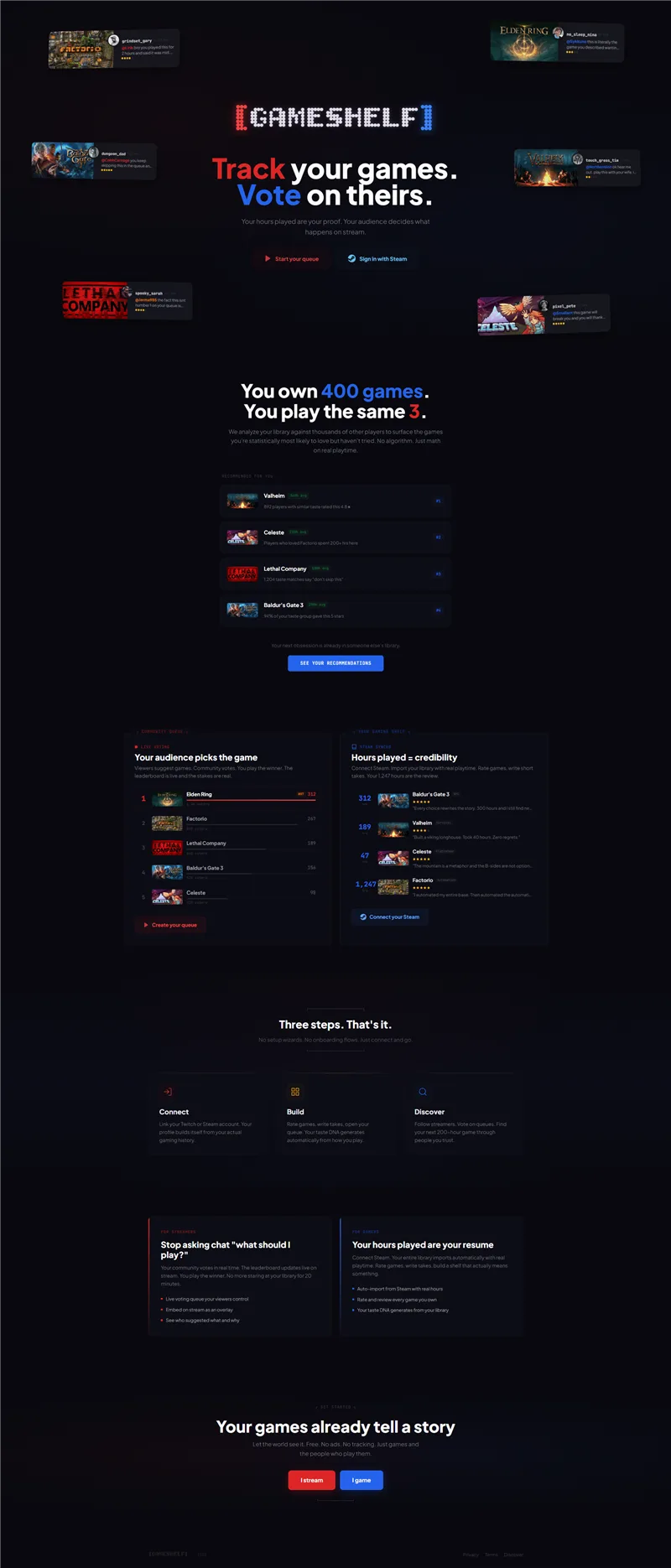 Web development for Gameshelf