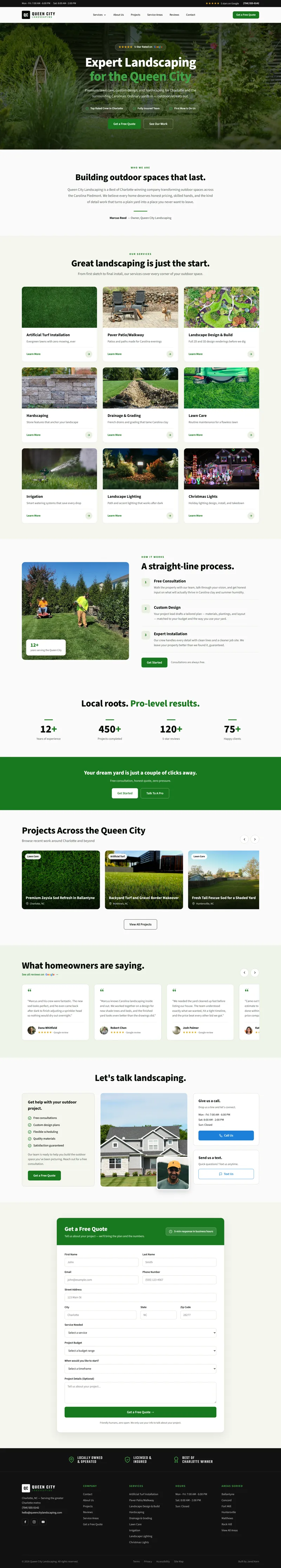 Queen City Landscaping website design by Studio O'Brien