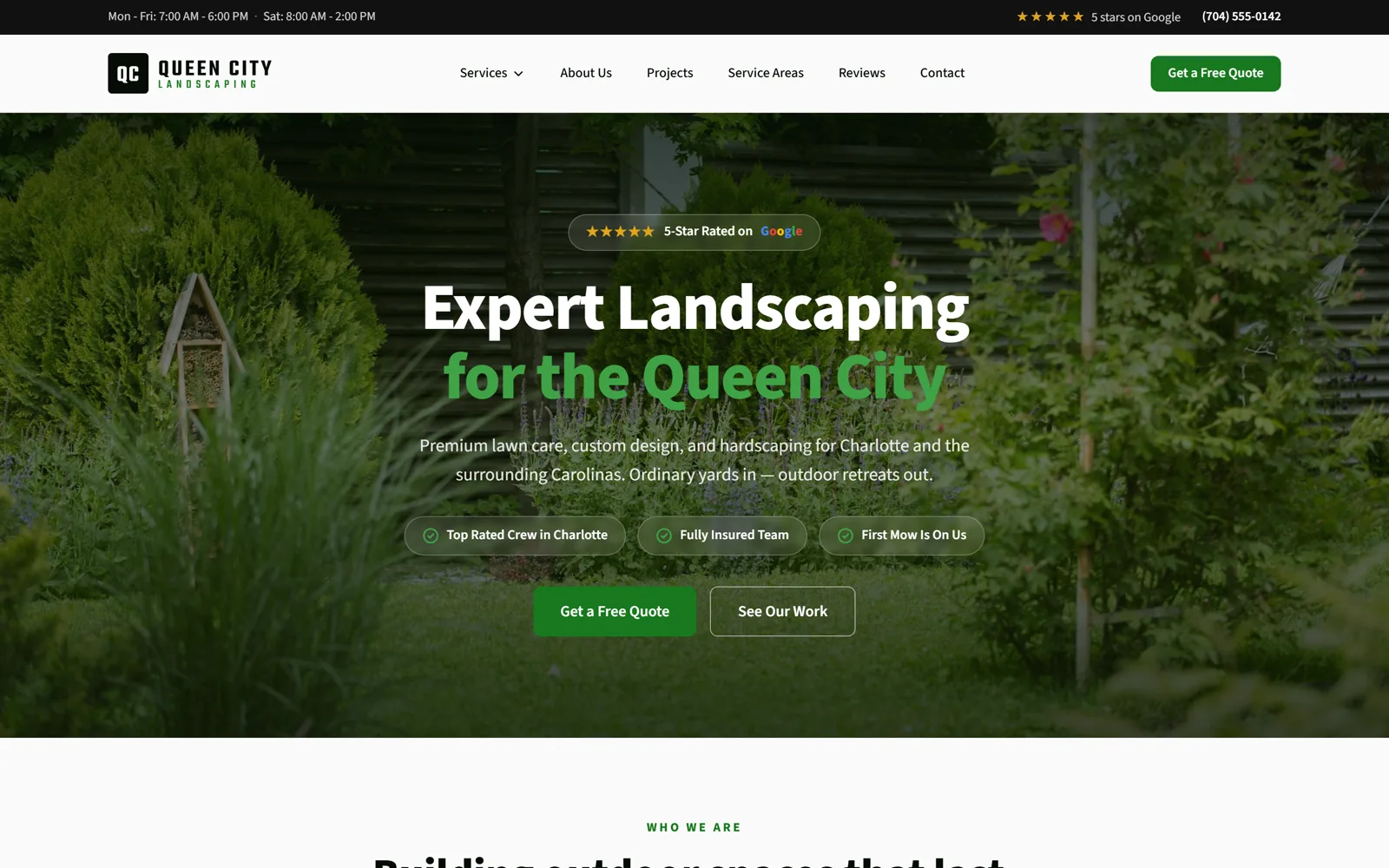 Web development for Queen City Landscaping