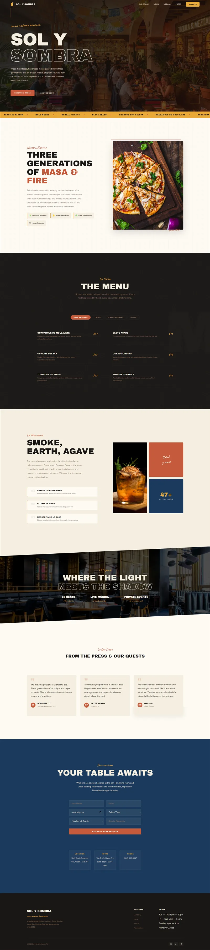 Web development for Sol Y Sombra